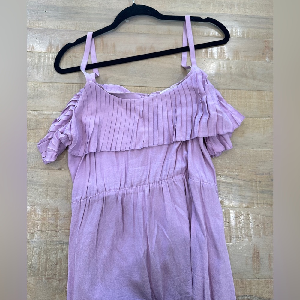 Leith lavender ruffle top midi dress